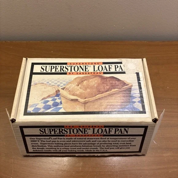 VTG Superstone Sassafras Loaf Pan Baker | Unglazed Stoneware Baking 1993 USA - Picture 1 of 5